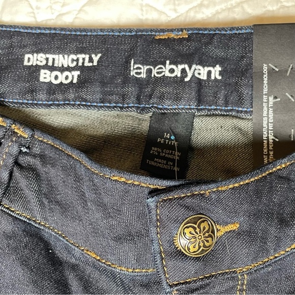 New Lane Bryant Size 14P Dark Wash Distinctly Boot Boot Cut Jeans Stretch NWT - Picture 6 of 8
